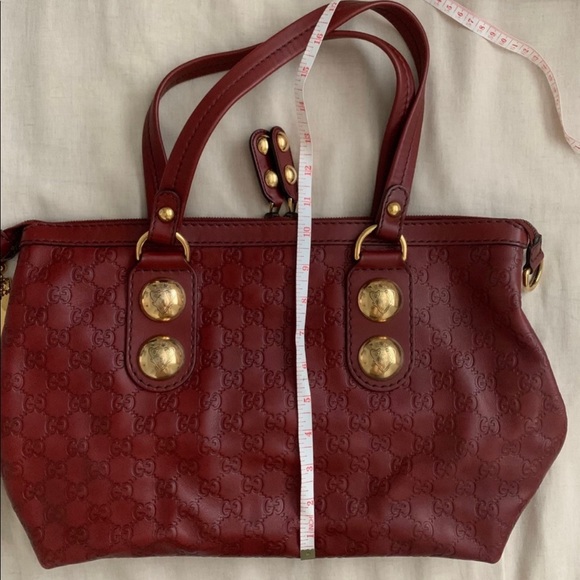 💯 BUTTER LIKE LEATHER 100% Authentic Gucci Monogram Satchel Tote Handbag Purse - Picture 9 of 10